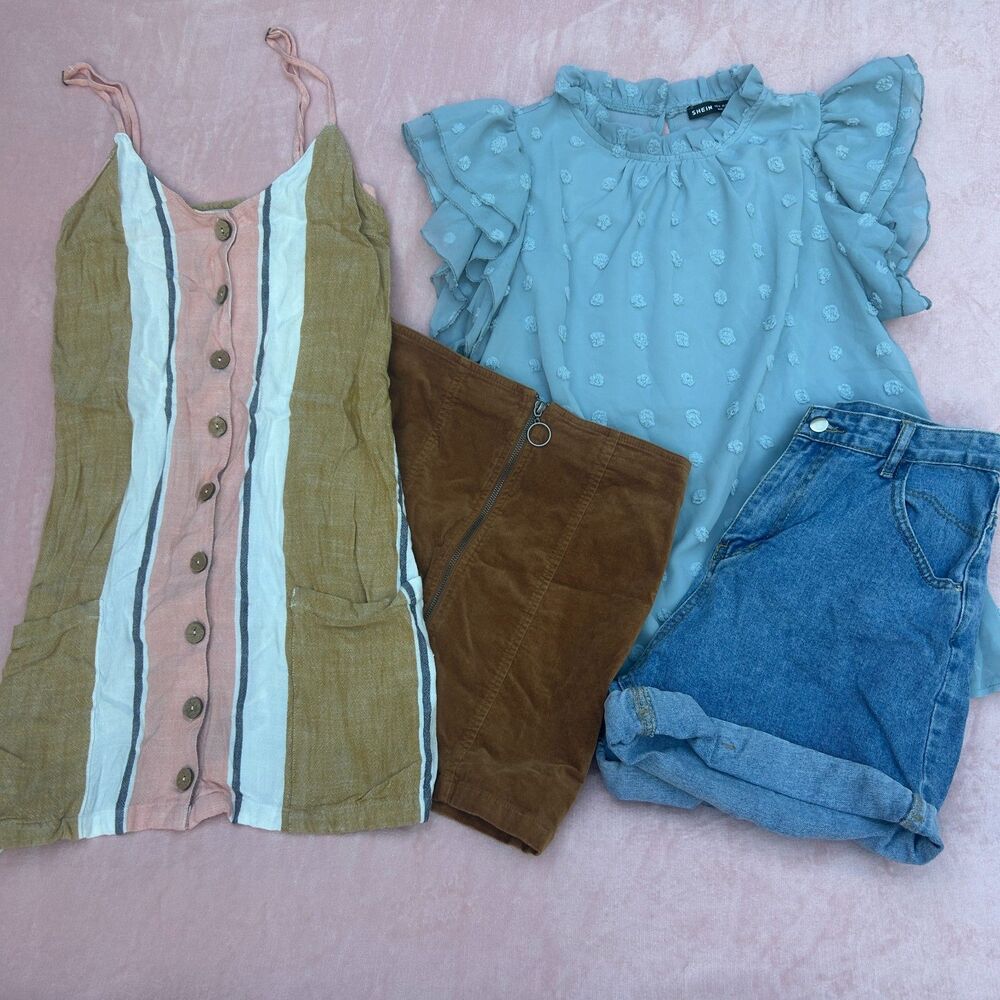 Medium Bundle Ripcurl Dress Forever 21 Skirt Shein Top & Shorts Boho Indie Retro
